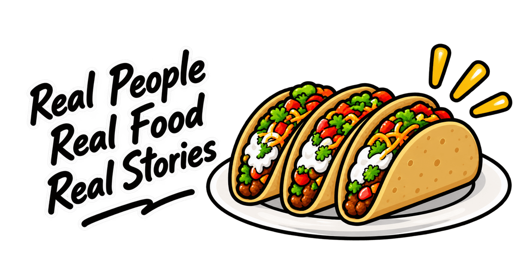 A plate of tacos — real people, real food, real stories